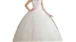 فستان زفاف مطرز بالؤلؤ مستورد جديد Strapless Pearls White Princess Wedding - Image 2