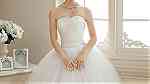 فستان زفاف مطرز بالؤلؤ مستورد جديد Strapless Pearls White Princess Wedding - صورة 3