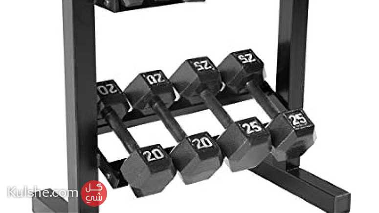PVC Coated Dumbbell Set with Rack in Dubai, UAE - صورة 1