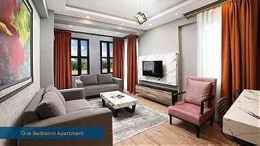 شقة للايجار اليومي والشهري في ميدان تقسيم اسطنبول غرفة نوم مع صالة