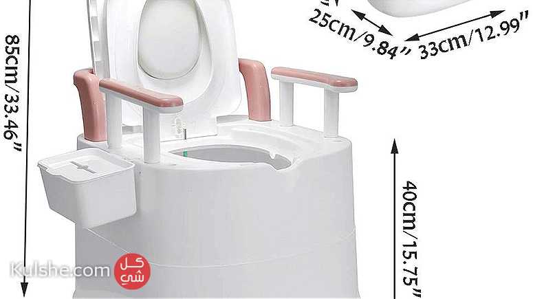 كرسي حمام متنقل مع وعاء داخلي متحرك مرحاض متنقل لكبار السن تواليت - صورة 1