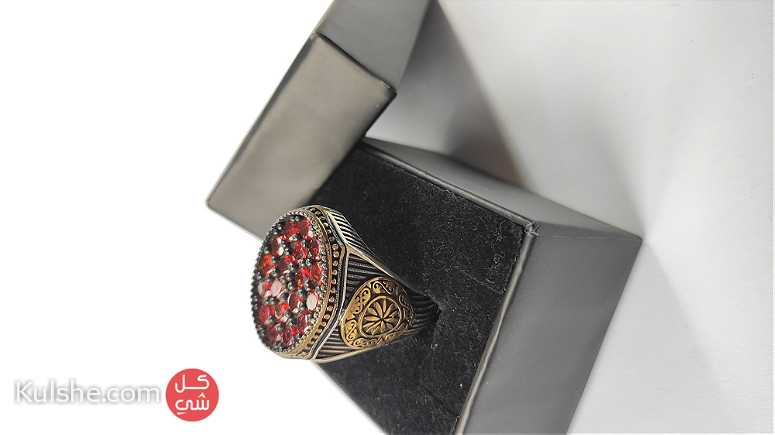 خاتم فضة صياغة تركية فاخرة - صورة 1