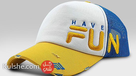 Have Fun Cap with  Yellow and White and Blue with Large - صورة 1