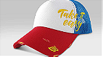 Take It Easy Cap - (Baseball Cap) White and Yellow - صورة 2