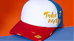 Take It Easy Cap - (Baseball Cap) White and Yellow - صورة 3