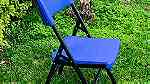كرسي بلاستيك بهيكل معدني قابل للطي غير قابل للكسر - Image 3