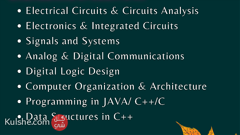 تدريس خصوصي لطلاب الهندسة الكهربائية الاتصالات و الالكترونيات والحاسوب - Image 1