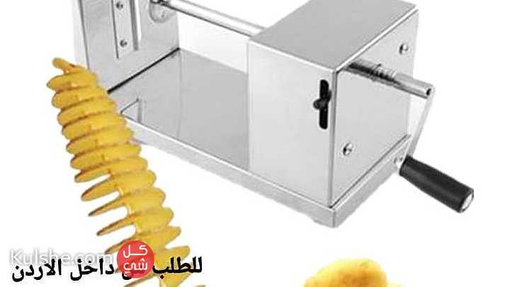 ماكينة البطاطس الحلزونية من الستانلس ستيل يدوية  تقطيع شرائح البطاطا - Image 1