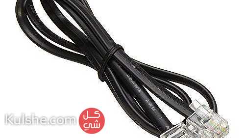 RJ11 to RJ11 Cable 5ft 1.5 Meters Telephone Line Extension BLACK - صورة 1