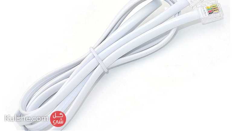 RJ11 to RJ11 Cable 5ft 1.5 Meters Telephone Line Extension White - صورة 1