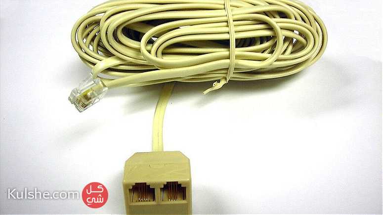telephone line extender rj11 6p2c plug to 2female cord 10m - صورة 1