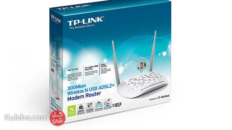 تي بي لينك موزع إنترنت - TP-Link 300Mbps Wireless Router (TD-W8968) - Image 1