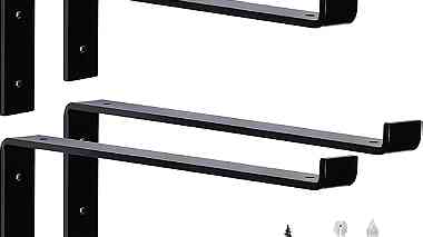 12 Inch Wall Shelf Brackets Heavy Duty Shelf Bracket (Z Type) BLACK