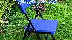 كرسي بلاستيك من تميمة بهيكل معدني قابل للطي - Image 2