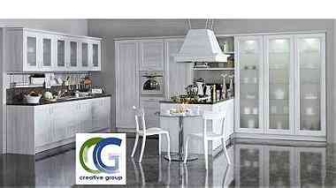 مطابخ خشبي وابيض-افضل التصاميم لمطبخك في شركة كرياتف جروب 01026185183