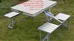 طاولة طعام المنيوم مع 4 مقاعد قابلة للطي تتحول الى حقيبة - طاولات اكل - Image 4