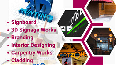 Dreamzone  Carpentry And Interior Works With 3D Singage For Business