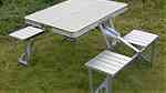 طاولة رحلات المنيوم قابلة للطي مع 4 مقاعد تغلق مثل الحقيبه -طاولة طعام - Image 9