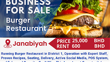 For Sale a Running Burger Restaurant Business in Janabiyah