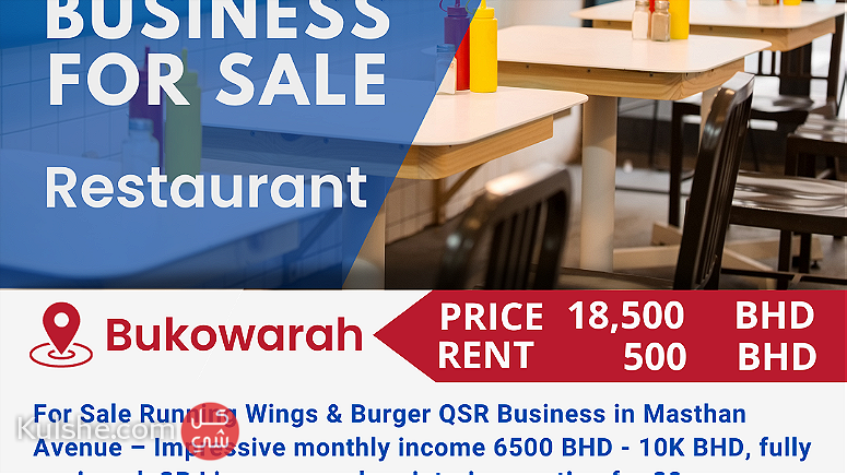 Wings and Burger Concept Restaurant Business in Riffa Bukowarah - Image 1