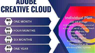 Adobe Creative Cloud ( 12 month subscription ) Individual Plan