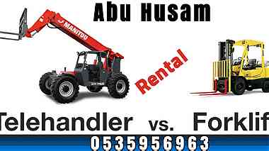 Forklifts vs GCB Telehandler lifts for rent in Riyadh0535956963