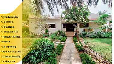 Beautiful Garden villa 3 BHK semi  for rent in Saar area Rent BD.750