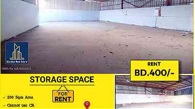 Storage Space ( 200 Sqm  for rent in Al Musallah Area BD.400 only.