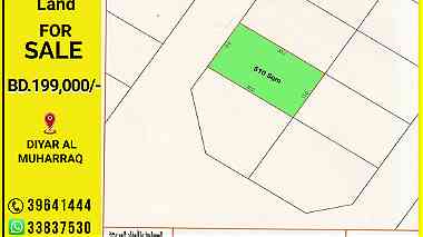 SP Land for Sale in Diyar Al Muharraq Near Sea Area BD.36.5 per foot