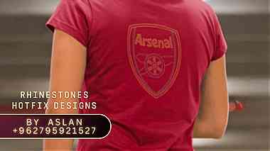 Arsenal LOGO rhinestone شعار نادي ارسنال تصميم ستراس حراري للأزياء