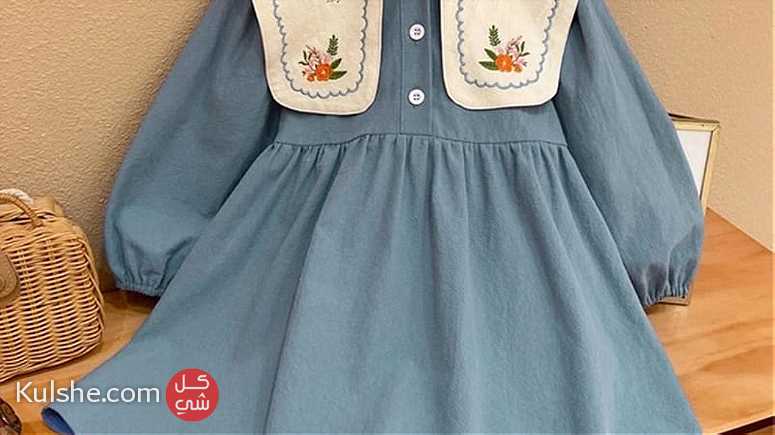 فستان ربيعي بناتي بتصميم كوري جميل وانيق  وبسعر ٧ ريال للعملاء الجدد - صورة 1