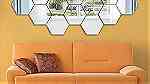 MIRROR STICKER ACRYLIC  ملصقات حائط على شكل مرآة سداسية ثلاثية الأبعاد - صورة 1
