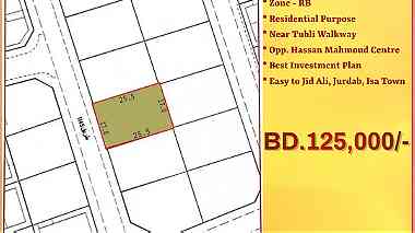 Residential Land for Sale in Tubli near Walkway